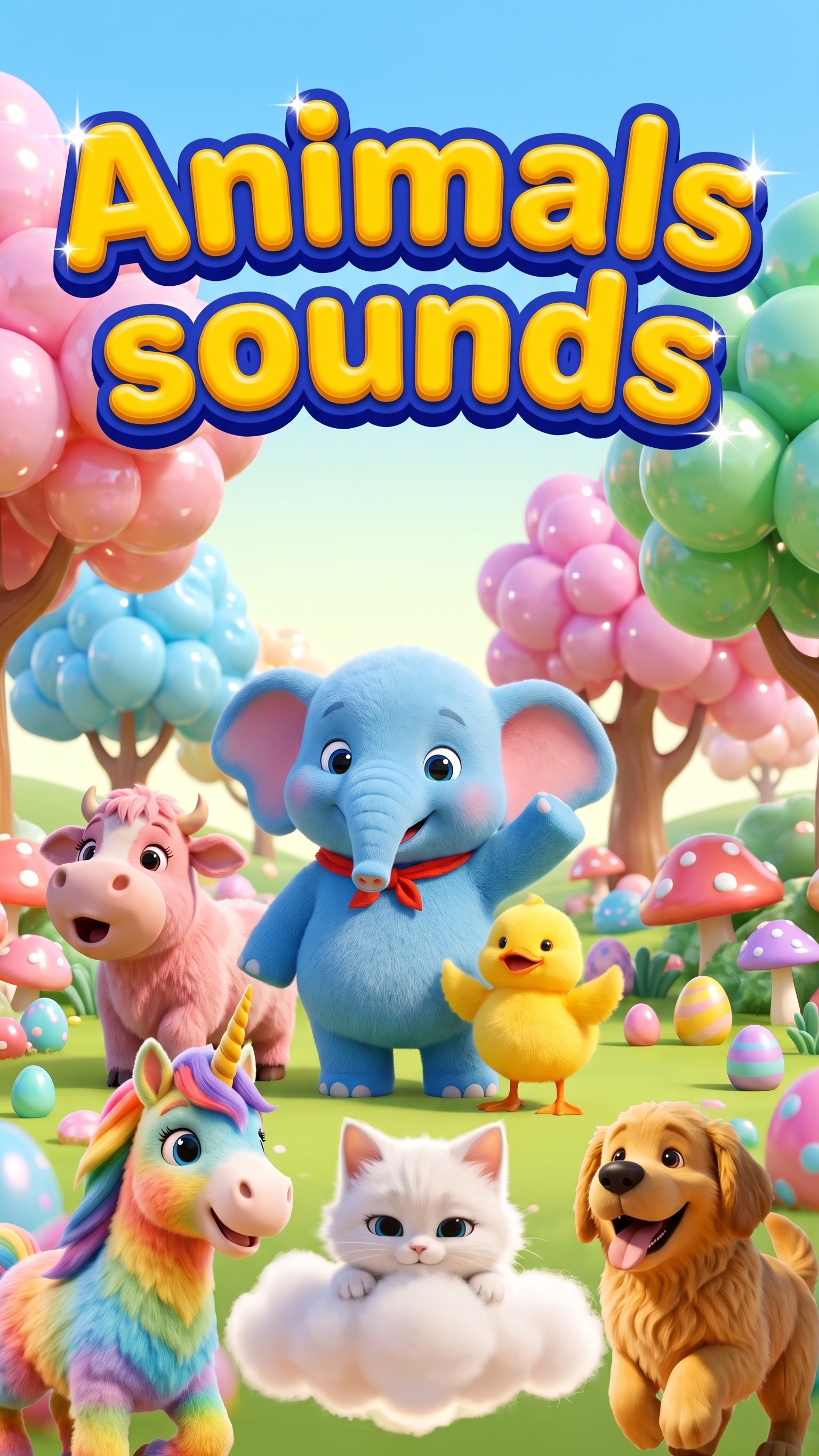 Animal Sounds: Bobo the baby blue elephant in his colorful animated world