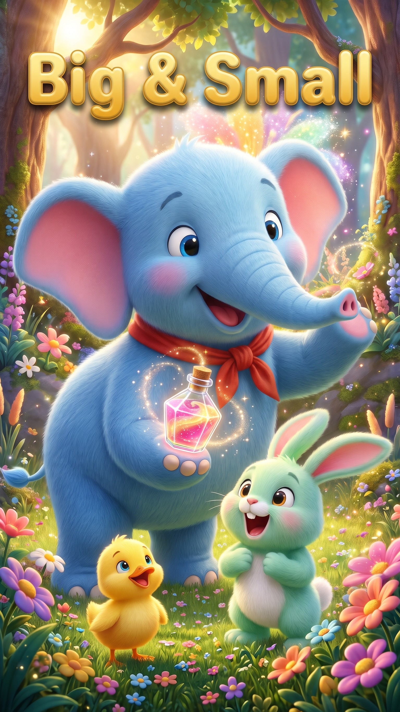 Big & Small: Bobo the baby blue elephant in his colorful animated world